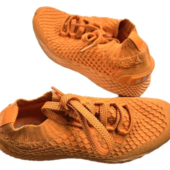 NOBULL Allday Knit Neon Orange Running Sneakers Workout Gym Mens 7.5 US Womens 9 - Picture 2 of 12